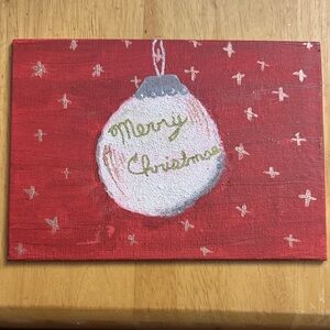 White Christmas Ornament Handpainted